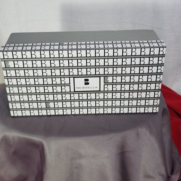 Newbella Chocolate Brown Pointed Toe Square Heel Gold Tone Chain Dress Mule 7.5 - Picture 10 of 16